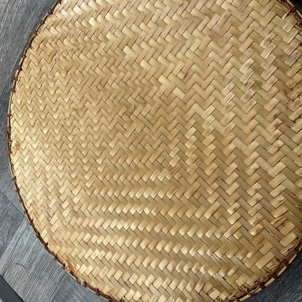 Rattan 5 Piece nesting Asian Food Rice Tray plates Traditional Wicker Serving - Picture 16 of 16